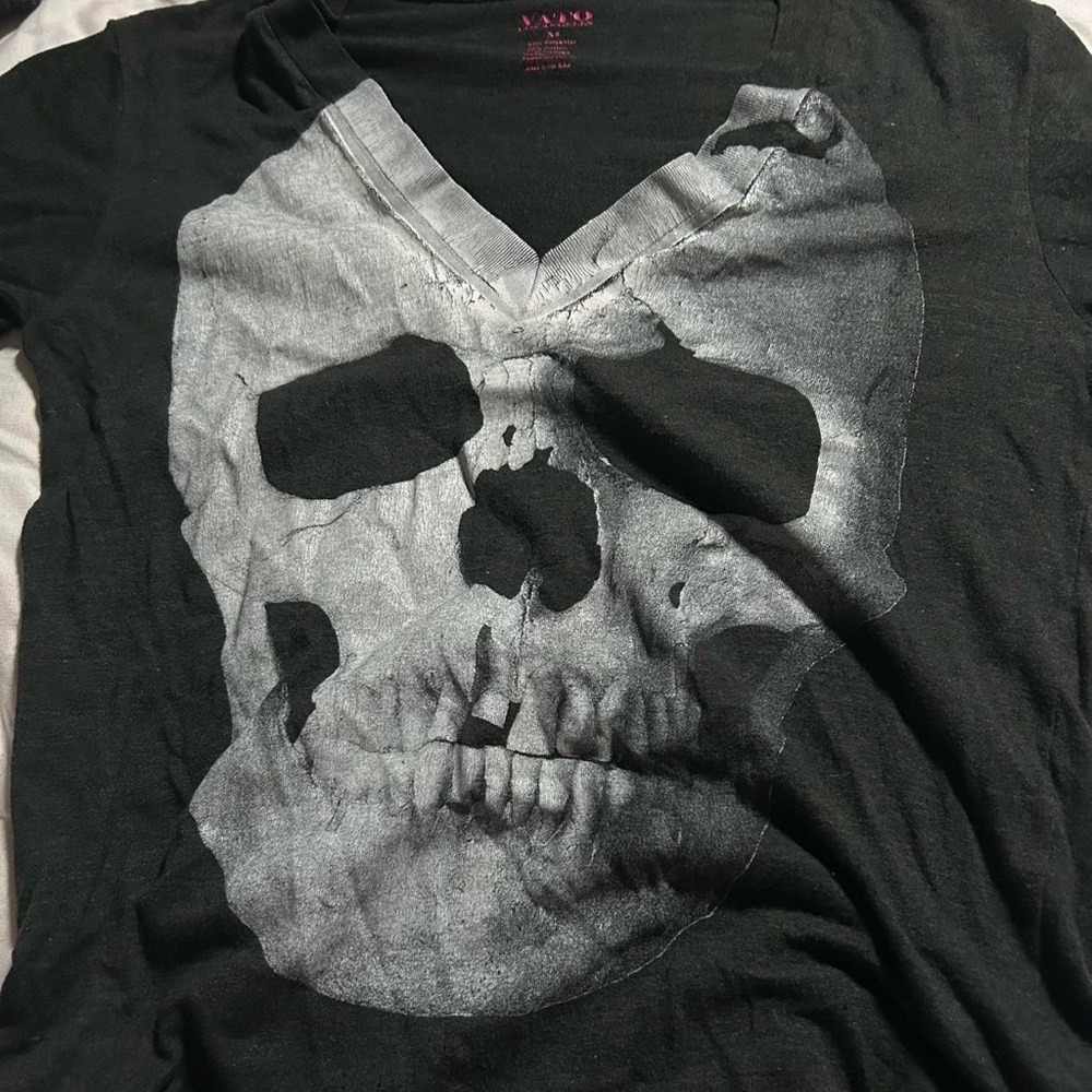 All Saints Black Skull Tee Short Sleeve